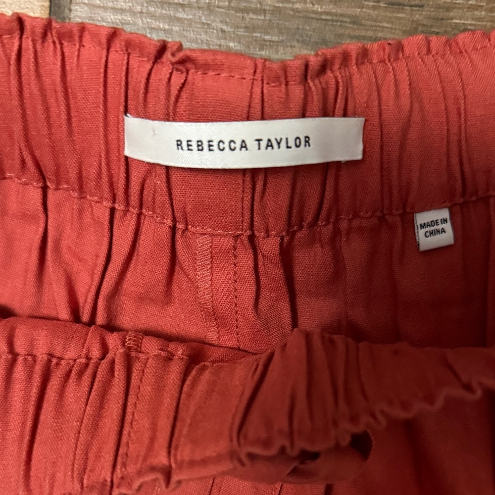 Rebecca Taylor High Waist Rust Shorts - Picture 2 of 5